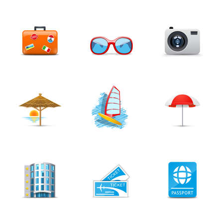 Vacation and holiday iconsのイラスト素材