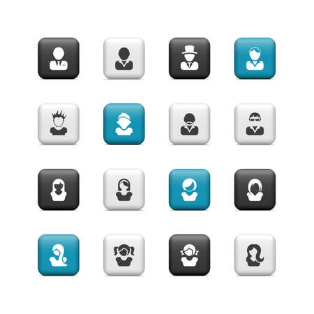 People icons  Buttonsのイラスト素材