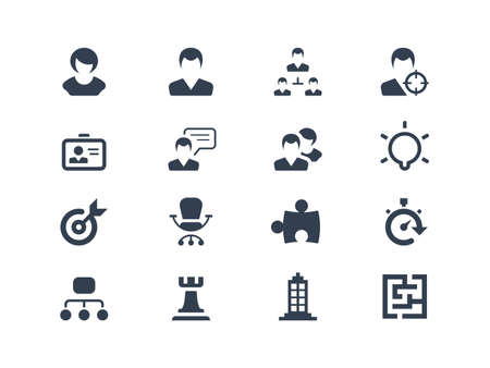 Human resources  and strategy icons