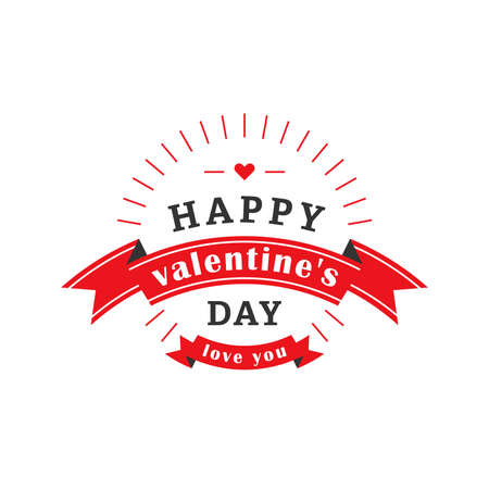 Valentines day label. Red labelのイラスト素材