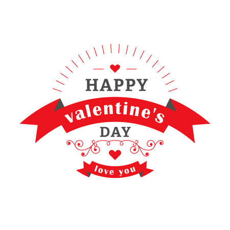 Valentines day emblem red templateのイラスト素材