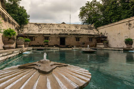 Architecture few of water castle, taman sari, yogyakarta, indonesiaの写真素材