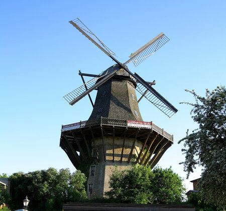 Historic mill in Sanssouci Park, Berlin, Germany, horizontal
