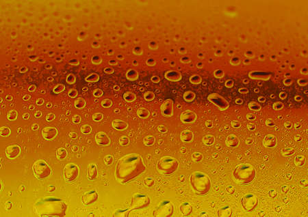 Gold red water drops as background, soft focus, metal effect