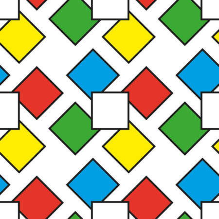 Colorful squares as seamless pattern, vector illustration