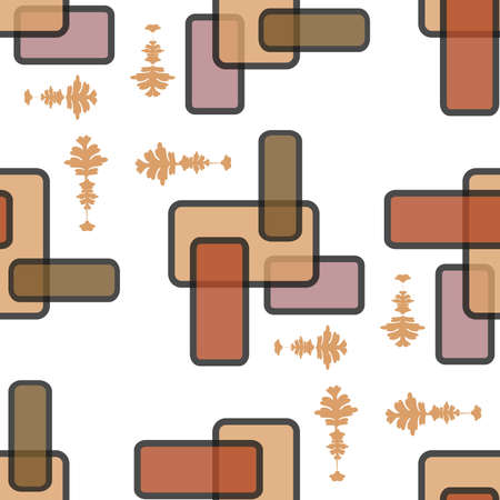 Abstract, seamless retro pattern from colored rectanglesのイラスト素材