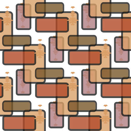 Abstract, seamless retro pattern from colored rectangles