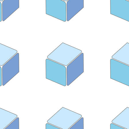 Abstract seamless 3d cubes pattern, vector backgroundのイラスト素材