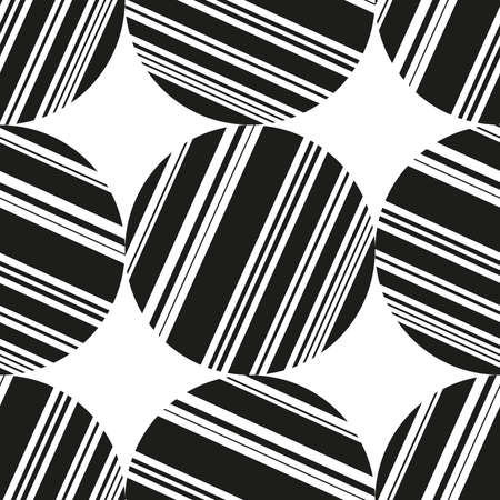 Abstract seamless circle, striped pattern as vector background