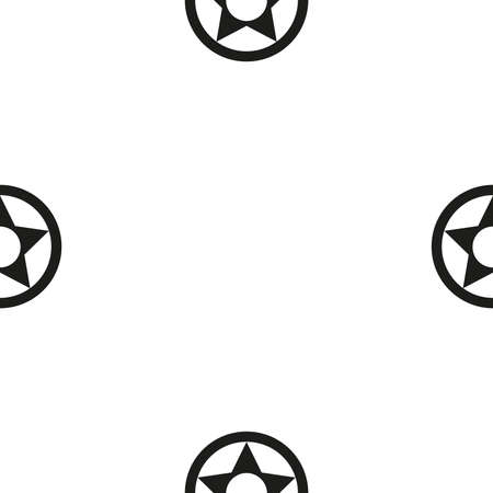 Star in circle as seamless pattern, vectorのイラスト素材