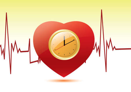 Clock in a heart. Vectorのイラスト素材