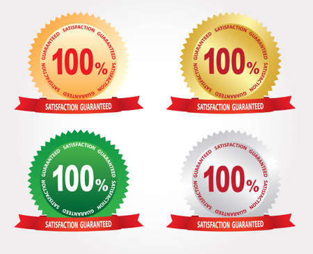 Labels - Satisfaction, guaranteed 100.のイラスト素材