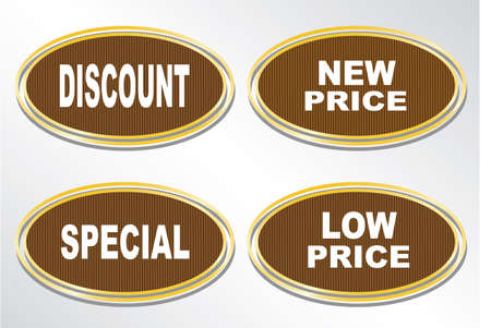 Four stickers - Discount, low price, special, new price. Vectorのイラスト素材