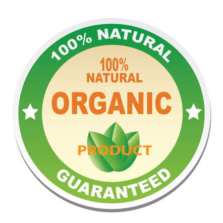 Sticker - 100 natural, organic productのイラスト素材