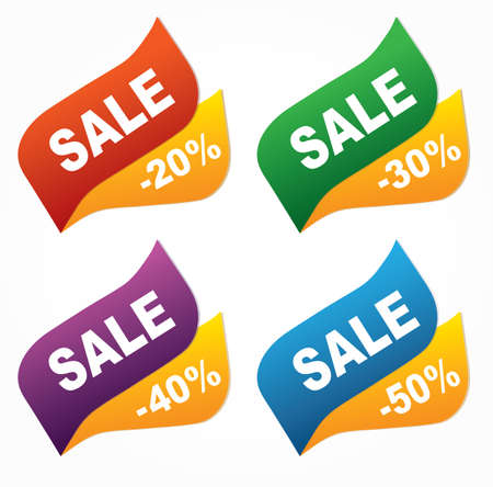 Stickers -20, -30, -40, -50. Vectorのイラスト素材