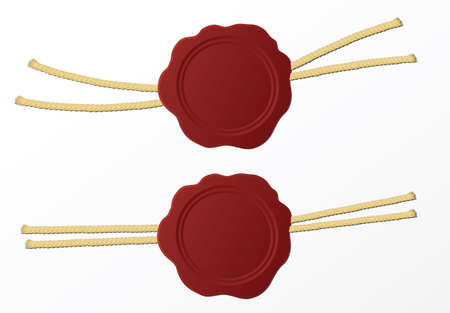 red wax stamp on a white backgroundのイラスト素材