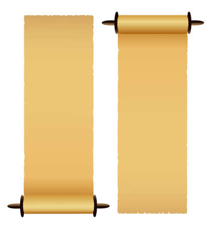 Old scrolls on white background.のイラスト素材