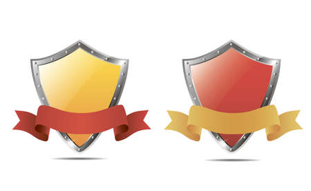 Shields and ribbon. Vectorのイラスト素材