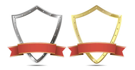 Shields and ribbon. Vectorのイラスト素材