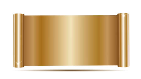 Old gold manuscript isolated on white. Vectorのイラスト素材