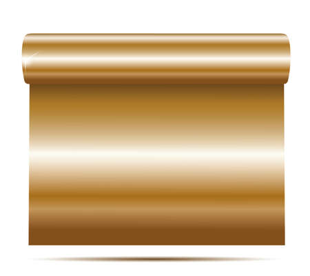 Old gold manuscript isolated on white. Vectorのイラスト素材