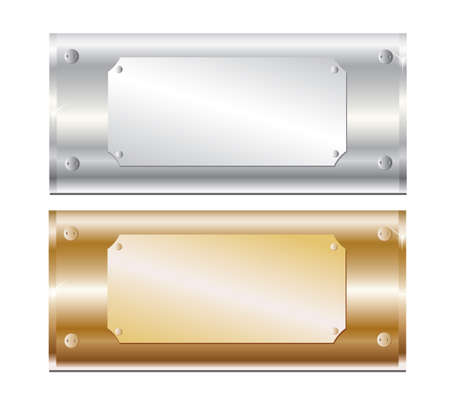 Two plates of gold and silver.のイラスト素材