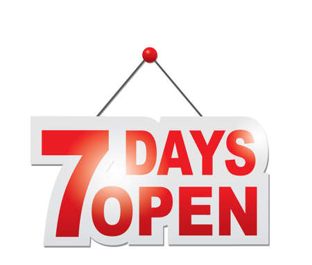 7 days open sign.のイラスト素材