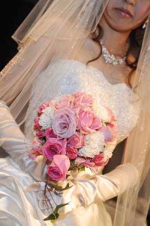 Bouquet bride hand of brilliant wedding bouquetの写真素材
