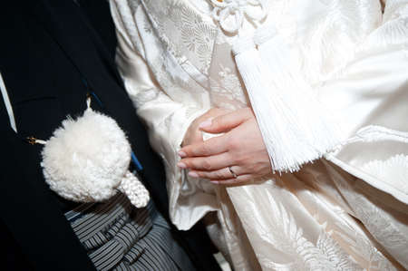 Kimono marriage very romantic groom and brideの写真素材