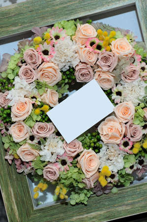 Flower arranging wedding reception rose of objects decorated in brilliantの写真素材