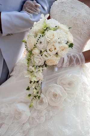 Wedding Bouquet, elegant and luxurious rose bridal bouquet ofの写真素材