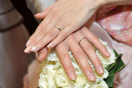 Very nice bride and groom of harmonious appearanceの写真素材