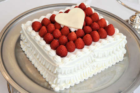 Bridal Image, Very gorgeous strawberry packed wedding cakeの写真素材