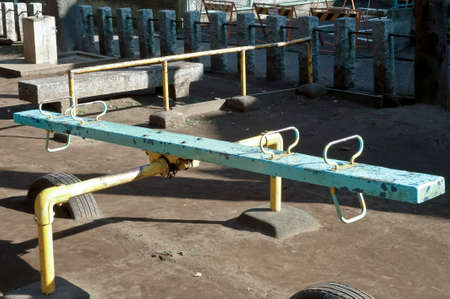 Play equipment, seesaw play equipment provided in the parkの写真素材