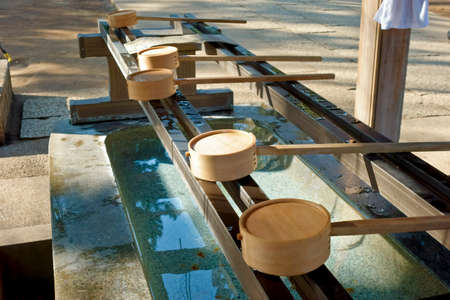 Cleaning water treatment in the precincts of the shrine and temples