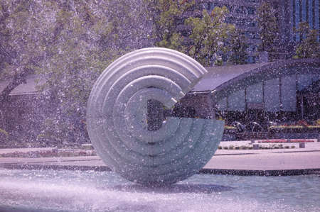 Round object of fountain parkの写真素材