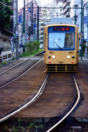 Toden Arakawa Line connecting Waseda and Minowa in Tokyoのeditorial素材