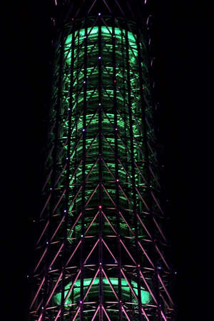 Tokyo-December 18, 2018: December 18, 2018 in Tokyo Oshiage. A gorgeous night view of the downtown New Sky Tower Tokyo Sky Tree.のeditorial素材