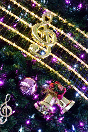Elegant and brilliant Christmas tree decorationの写真素材