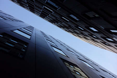 The building in the office district, the gap is barely securedの写真素材