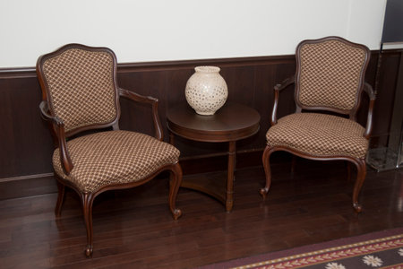 The solemn look of the modern interior of the chapelの写真素材