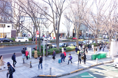 Tokyo Japan, January 03, 2018, New Year's Omotesando, people walking in the city of the new year