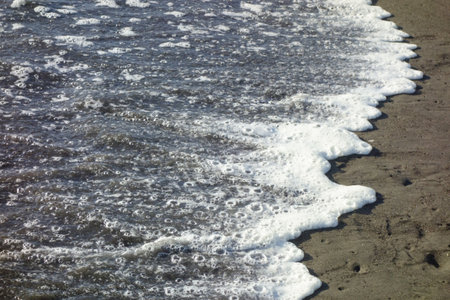 Wave pattern on the beach, beach ripples are interestingの写真素材
