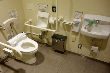 Modern design and sleek interior of modern multipurpose vanity toiletの写真素材