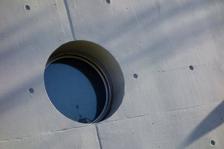 Fashionable design round window, light intake windowの写真素材