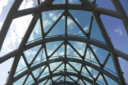 Tbilisi, Georgia's spectacular Peace Bridge's deformed design beams