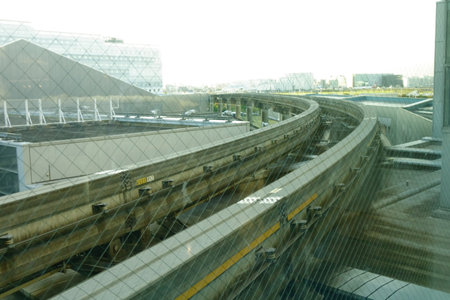 High-speed monorail connecting the airport and the cityの写真素材