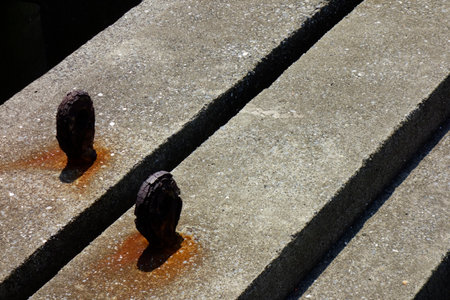A breakwater installed on the embankment of Hayama Marinaの写真素材