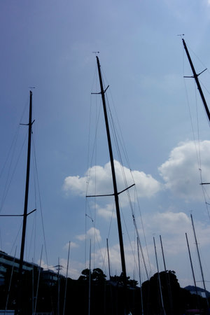Hayama Marina, Kanagawa Prefecture, Japan, August marina scene in midsummer