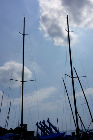 Hayama Marina, Kanagawa Prefecture, Japan, August marina scene in midsummer